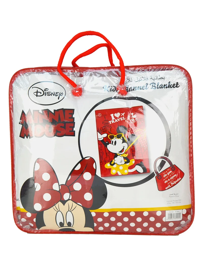 Disney  Disney Minne Mouse Design Flannel Blanket Polyester Red 160x220cm Polyester Red 160x220cm for Women | Best Price UAE
